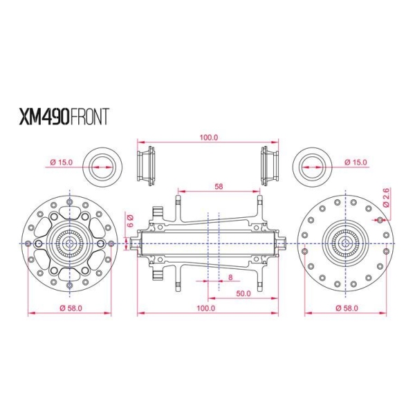 Втулка передня Koozer XM490 32h Disc QR - фото 3