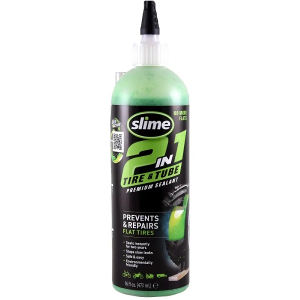 Антипрокольна рідина (герметик) Slime 2in1 Premium 473мл