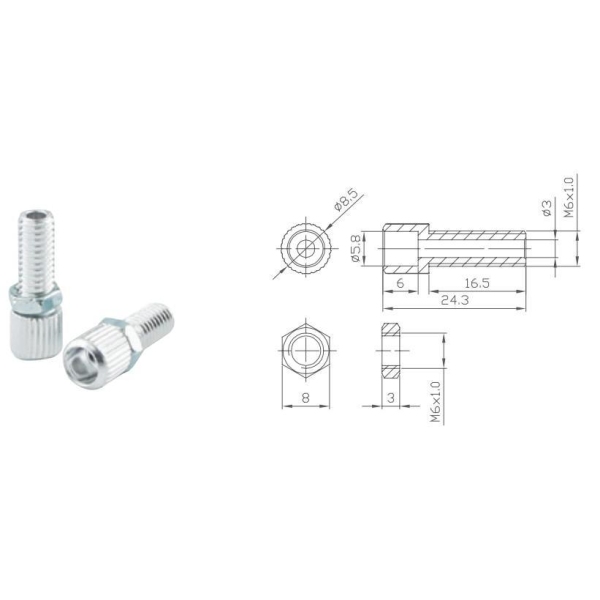Гвинт регулювання гальмівного троса Alligator M6х16.5мм