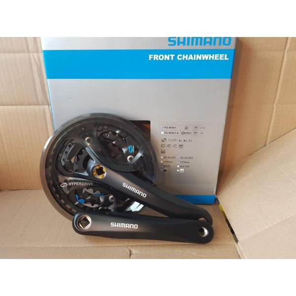 Шатуни Shimano Acera FC-M361 42-32-22T / 175mm Black w/CG - фото 1